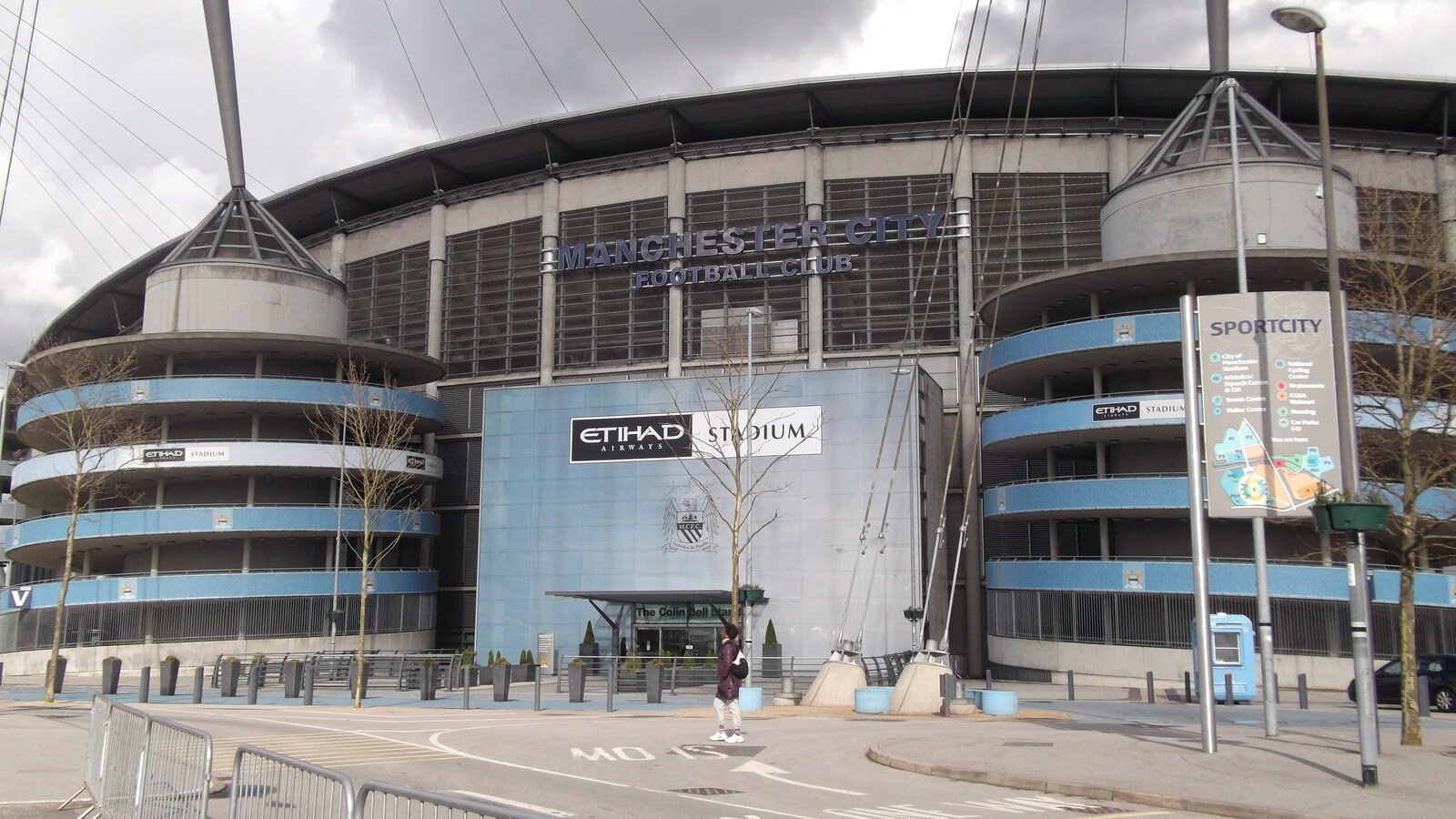 The exterior of Manchester City’s Etihad Stadium in a 2011 archival photograph