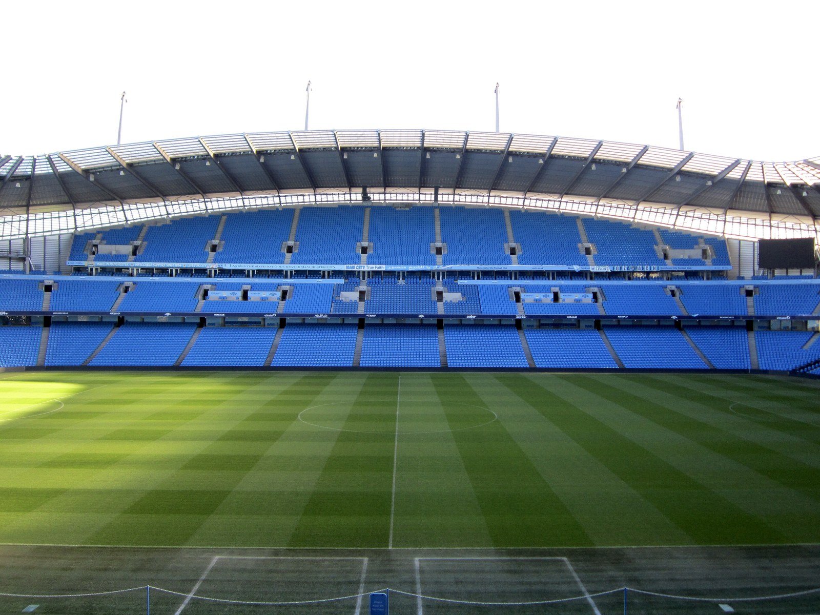 Etihad Stadium pitch and stands as City wait for Haaland after the Haaland Norway substitution