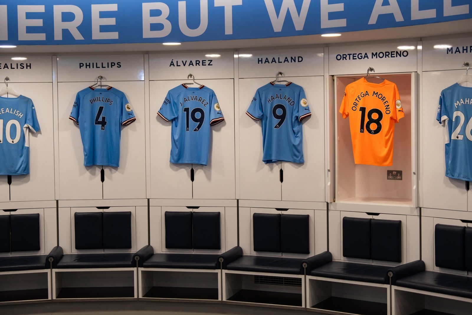 Manchester City dressing room at the Etihad, an archive photo with a Man City appeal 2027 report